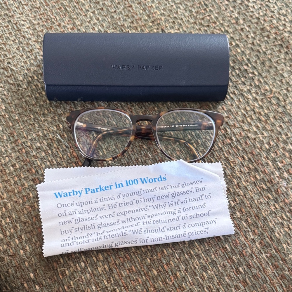 Warby Parker Tortoise Glasses with Case